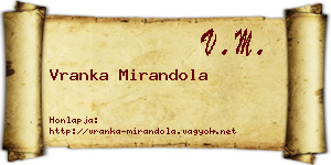 Vranka Mirandola névjegykártya